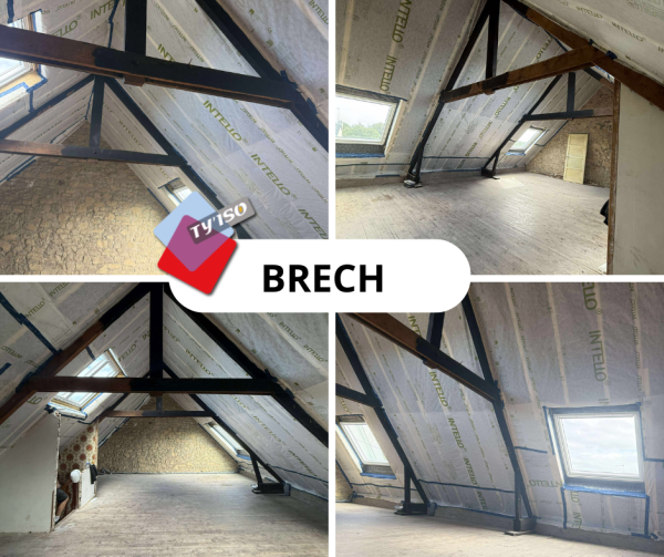 Un chantier durable à Brech : 90 m² de rampants isolés en laine de coton recyclée 1